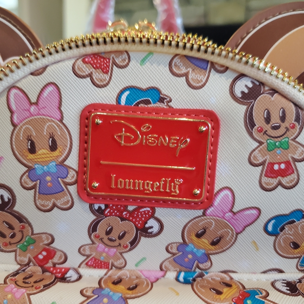Mickey and Minnie Gingerbread Loungefly Backpack-NWT - Picture 7 of 8
